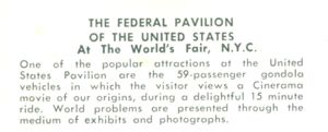 Reverse of Federal Pavilion postcard No. WF415
