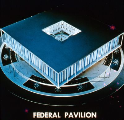 Architectural model of the United States Pavilion