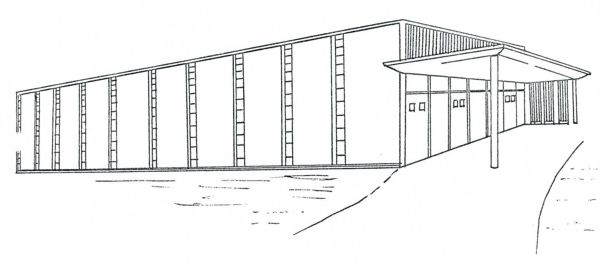 U.S. Post Office line drawing