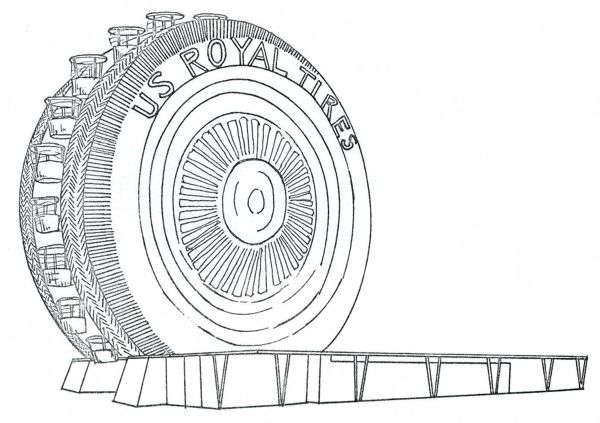 United States Rubber Company giant tire exhibit