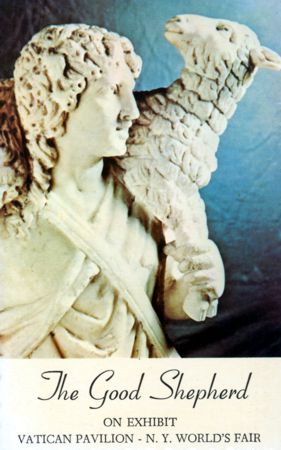 Vatican exhibitor postcard Statue of The Good Shephard No. 85059-B