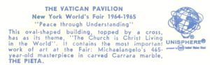 Reverse of The Vatican Pavilion postcard No. 87420-B
