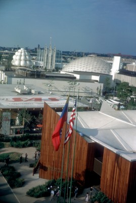View of the Venezuela Pavilion from the Swiss Sky Ride