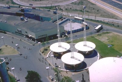 Westinghouse Pavilion as viewed from the observation towers of the New York State Pavilion