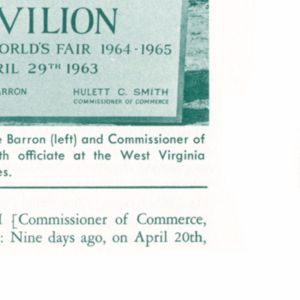 West Virginia Groundbreaking pamphlet panel 33.6
