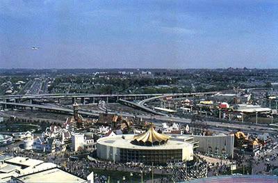 Vatican pavilion and amusement area from Tower