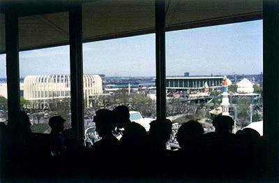 Fairgrounds panorama from inside Top of the Fair Restaurant
