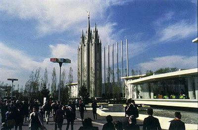 Spires of Mormon Church pavilion